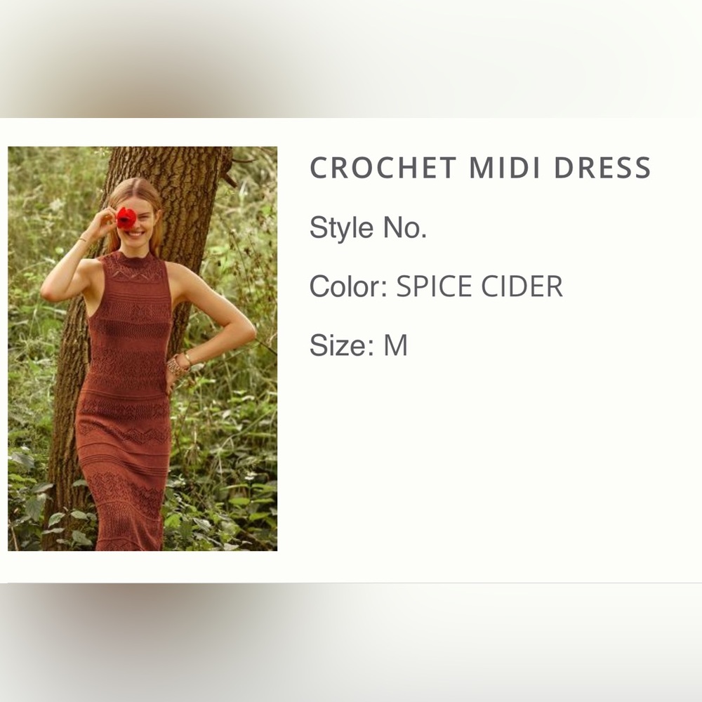 Anthropologie Crochet Midi Dress - new with tags